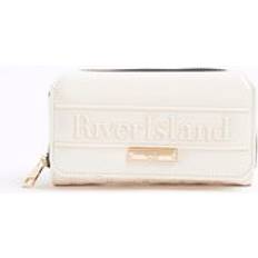 River Island Womens Cream Embossed Flap Zip Around Purse