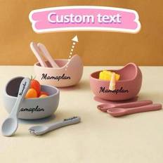 Silicone Children's Cutlery Shein 3PCS Personalized Baby Silicone Tableware Suction Bowl