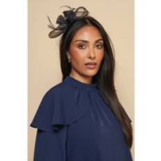 Women Headbands Wallis Womens Mesh Bow Feather Headband - Navy