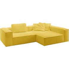 Corner Sofas - Yellow KAWOLA Carmo Ecksofa Stoff Gelb Sofa