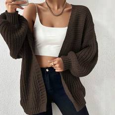 Cardigans on sale Shein Open Front Drop Shoulder Cardigan Long Sleeve Tops