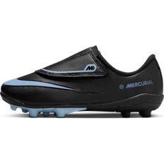 Black - Velcro Football Shoes Nike Jr Mercurial Vapor 16 Club Younger Kids Low-Top Football Boot - Black