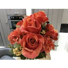 Best Artificial Vintage Rose Spray Orange Artificial Plant