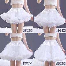 Shein Solid Color Polyester Double Layer Petticoat - Fluffy Cloud Style