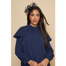 Headbands Wallis Mesh Pleat Loop And Feather Headband - Navy