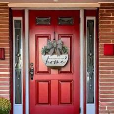 Shein Wooden Round Farmhouse Front Door Sign Wall Decor