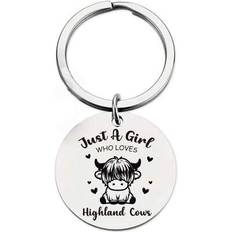 Shein Highland Cows Keychain For Women - Silver