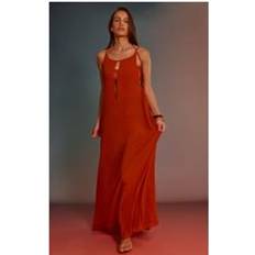 Saronger & Kimonos PrettyLittleThing Boat Neck Trapeze Beach Dress - Rust Chiffon