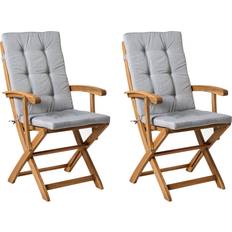 Beliani Set of 2 Wooden Garden Folding Chairs