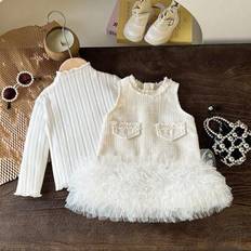 Zipper Dresses Shein Baby Girl Layered Mesh Ruffle Sleeveless Zipper Dress Set - Cute
