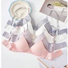 Multicoloured Bralettes Children's Clothing Shein Teen Girl Minimalist Solid Color Bras Set - Comfortable