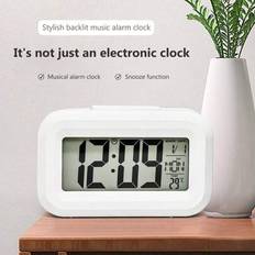 Shein White Mini Desktop Alarm Clock
