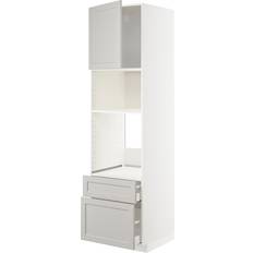 Högskåp IKEA Maximera Högskåp F Ugn Mikro Dörr 2 Lådor - Vit/Lerhyttan Ljusgrå