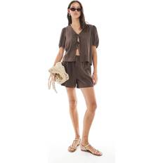 Brown co ord Pieces Short Co-Ord - Chocolate Brown