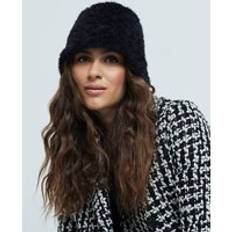 Headgear River Island Faux Fur Bucket Hat - Black
