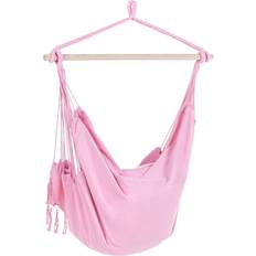 Pink Outdoor Hanging Chairs Beliani Indoor Outdoor Boho Hanging Chair Pink