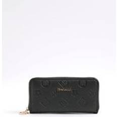 River Island Embossed Monogram Zip Around Purse - Black
