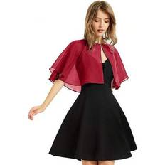 Capes & Ponchos Shein Soft Chiffon Shawl Wraps Shrug Evening Dress
