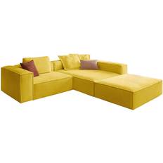 Corner Sofas - Yellow KAWOLA Carmo Ecksofa Stoff Gelb Sofa