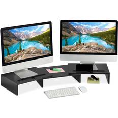 Laptopständer Relaxdays Dual Monitor Erhöhung Schwarz