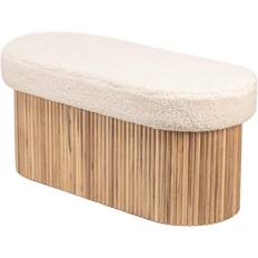 Nordlys Baotsu Hvid Bouclé Til Entré 89x40x44 cm Siddebænk