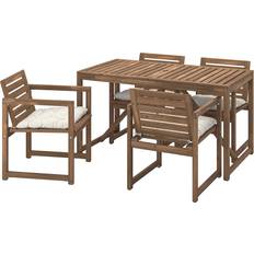 Nämmarö IKEA Nämmarö Bord 4 Stole Med Armlæn 140x75 cm Havemøbelsæt, 1 borde inkl. 4 stole