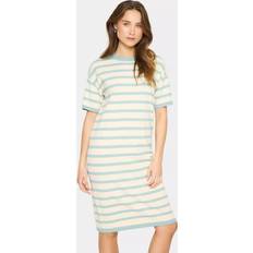 Blå Kjoler Saint Tropez Likamsz Striped Dress Loose Fit - Fog Blue Surf Stripe