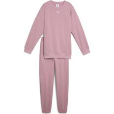 Genbrugsmaterialer Pyjamasser Børnetøj Puma Loungewear Oversized Sweat Suit Youth - Poised Pink