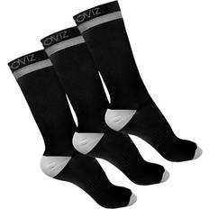 Reflective Mid Length Running Socks 3 Pack - Black