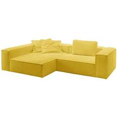 Corner Sofas - Yellow KAWOLA Carmo Ecksofa Stoff Gelb Sofa