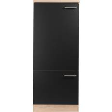 Meubles de Cuisine Respekta Armoire De Rénovation Réfrigérateur 60 Cm Chêne Scié - Noir Merle