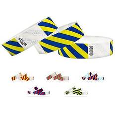 Svettband Tyvek Striped Wristbands 500 Pack - Neon Blue Yellow
