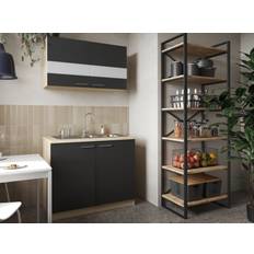 Meubles de Cuisine Respekta Küchenmübel Set 1 Merle 100 cm - Schwarz