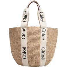 Chloe tote Chloe Large Woody Basket in Natural Fibers - White