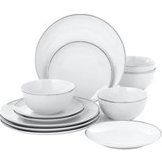 12pc Platinum Rim White
