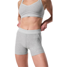 Alo 4” Alosoft High Waist Heart Throb Short - Athletic Heather Grey/White