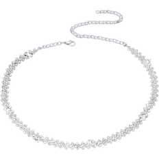 Copper Necklaces Shein 1pc Luxury Water Drop Rhinestone Claw Chain Soldered Rhinestone Necklace For Women, Perfect For Wedding, Engagement, Evening Party