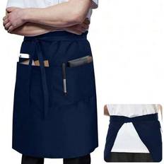 Aprons Shein New Long Server Apron 3 Pockets Tro Half Waterproof