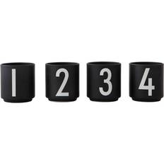 Design Letters Mini Black Taza de café espresso 4pcs