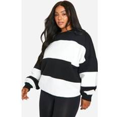 Sweatshirts Jumpers boohoo Womens Plus Stripe Oversized Sweatshirt - Cream