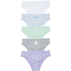 Victoria's Secret Cotton Cheeky Knickers 5-pack - White/Purple/Green/Blue/Grey
