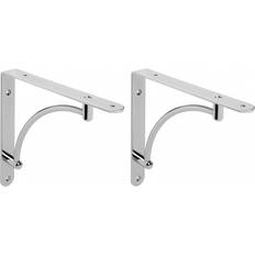GTV Pair High Quality Chrome Fixed Shelf Brackets