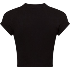 Calvin Klein Slim Cropped Ribbed T-shirt - Black