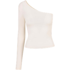 Urban Classics Asymmetric Long Sleeve Top - Whitesand Black