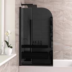 Nes Home Curved Bath Screen Matt Black Profile 800