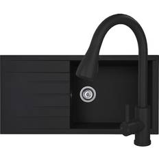 Liquida CU10BL 1.0 Bowl Black Kitchen Sink KPO11MB