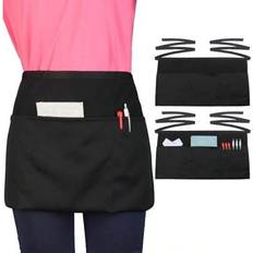 Aprons Shein Server Waitress Waist Apron Half Apron 2 Pack - Black