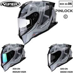 Viper RS55 Full Face Motorbike Crash Helmet - Grey