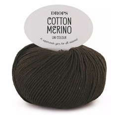 Drops Design Cotton Merino Uni Colour Brun 110m
