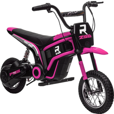 Brake Electric Ride-on Bikes Homcom Electric Motorbike with Twist Grip Throttle 24V Pink